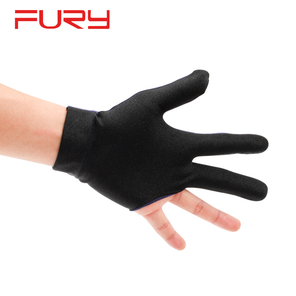 Original FURY Gloves Billiard Gloves Blue/Black Left/Right Non-slip Lycra Fabric Pool Gloves Snooker Glove Billiard Accessories