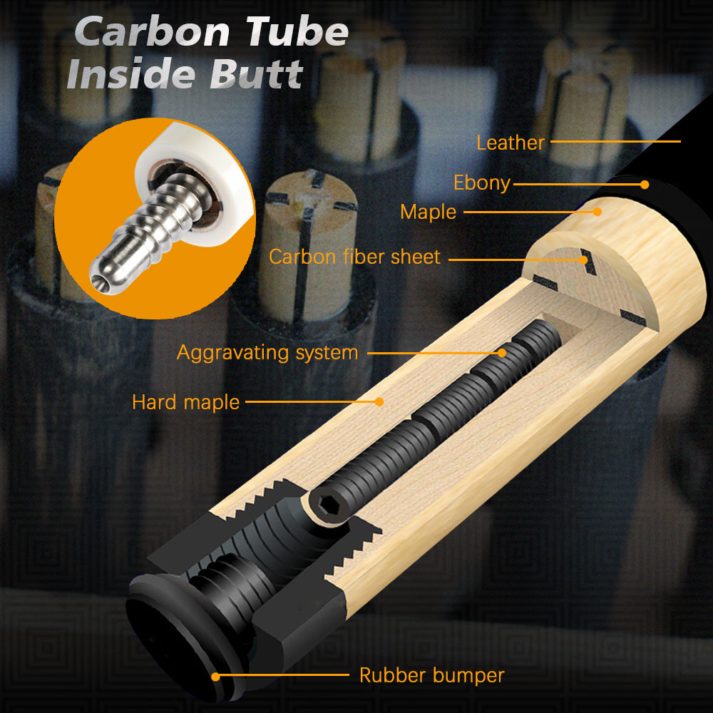 New KONLLEN 3 Cushion Carbon Carom Cues Carbon Fiber Shafts 12mm Tip 142cm Radial Pin Kit Joint Professional Korea 3 Cushion Cue