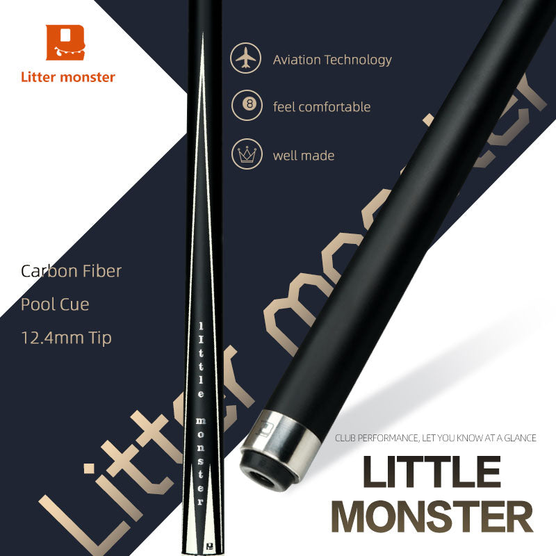 Little Monster Carbon Cue 12.4mm Tip 147cm Length Carbon Fiber Shaft 1/2 Split Cue Uniloc Joint Technology Butt Pool Cue Stick