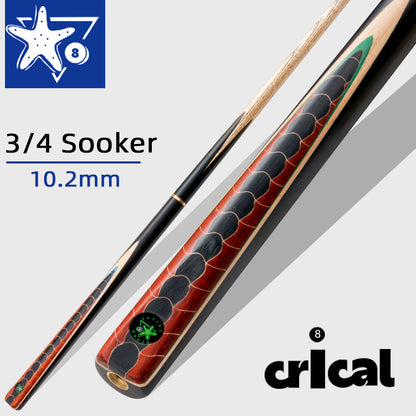 【CRICAL】 3/4 Split Snooker Cues with 10-10.2mm Tip and Extension Cases for Professional Snooker Cue Stick(Dragon-red)