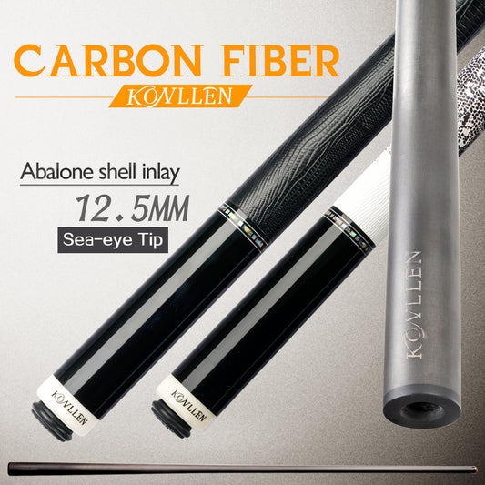 KONLLEN Billiard Carbon Fiber Pool Cue Stick Real Inlay Carbon Energy Technology Leather Grip Billiards Cue Stick Kit