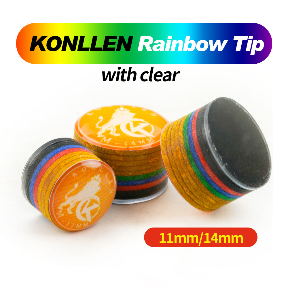 KONLLEN Cue Tips Rainbow Tips 11/14mm 9 Multiple-Layers Snooker Hardness S/SS/SX/M/MH/H Billiards Pool Cue Billiard Accessories