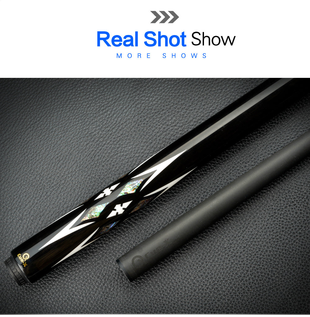 CRICAL CUE-X Carbon Pool Cue 12.5mm Carbon Fiber Shaft 3/8*8 Radial Pin Joint Butt Inlaid Ebony Smooth Wrap Handmade Kit Stick