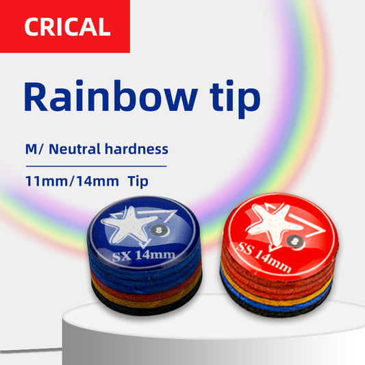 CRICAL Rainbow Tip Billiards Tips 5pcs/lot SX/SS/S/M/MH/H 11mm/14mm Pool Cue Tip Snooker Cue Tip Billiard Cue Head Billiard Accessory