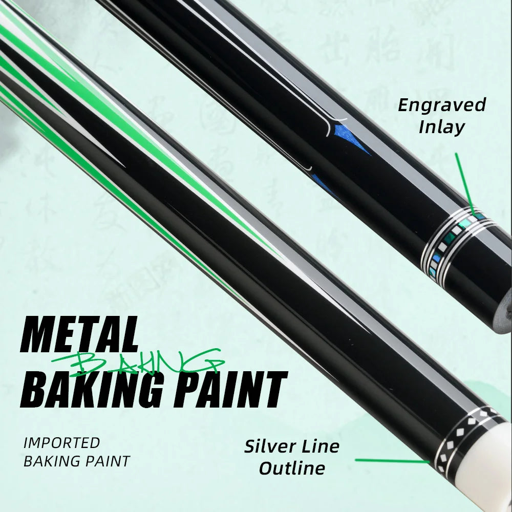 KONLLEN KL-AMG Billiards Carbon Fiber Pool Cue 12.5mm 3/8*8 Radial Pin Joint 1/2 Spilt Stick Carbon Cue Pool Stick Leather Grip