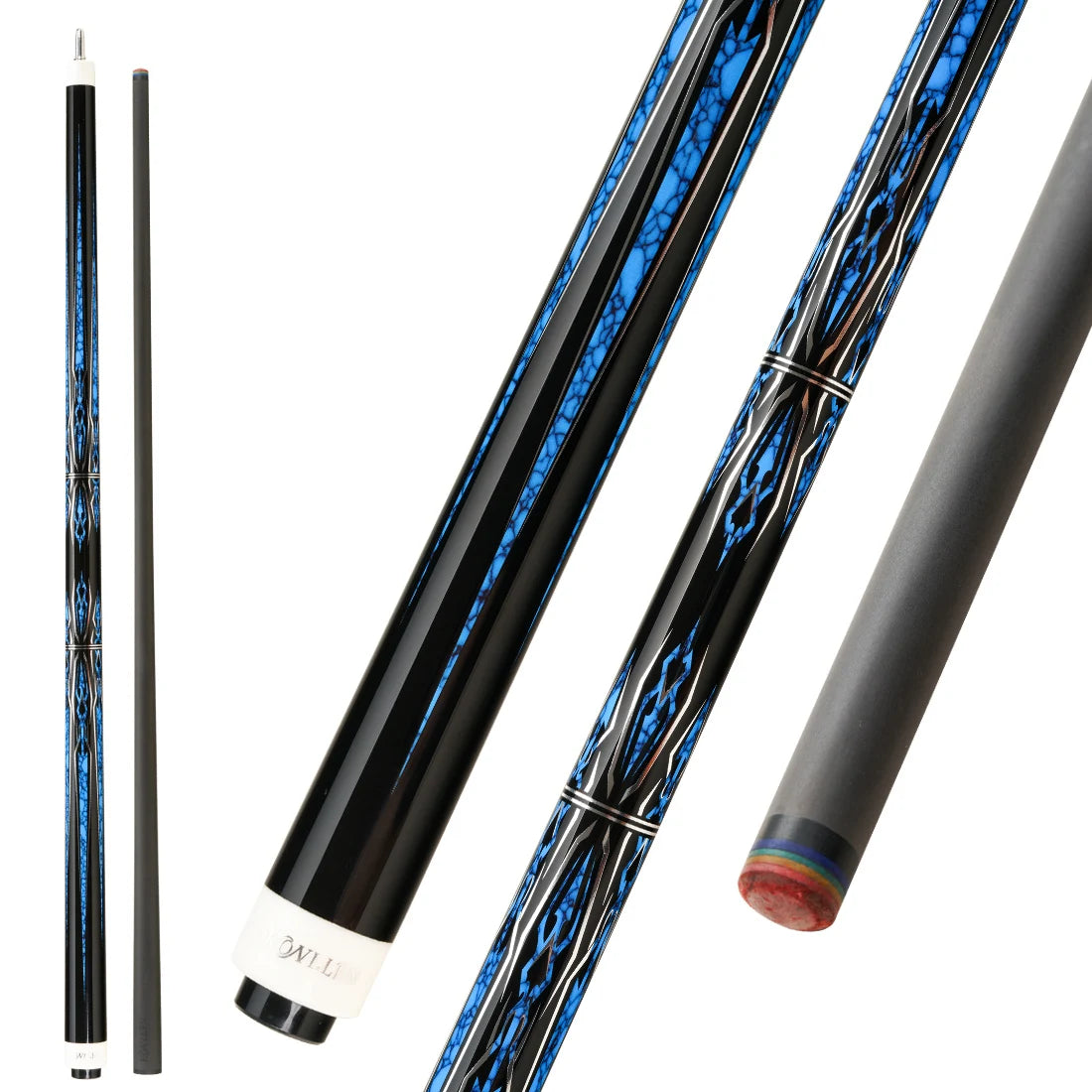 KONLLEN Billiard KL-BP Carbon Fiber Pool Cue Stick 12.2mm Tip 3*8/8 Uniloc Joint Pin Professional Low Deflection Stick Kit