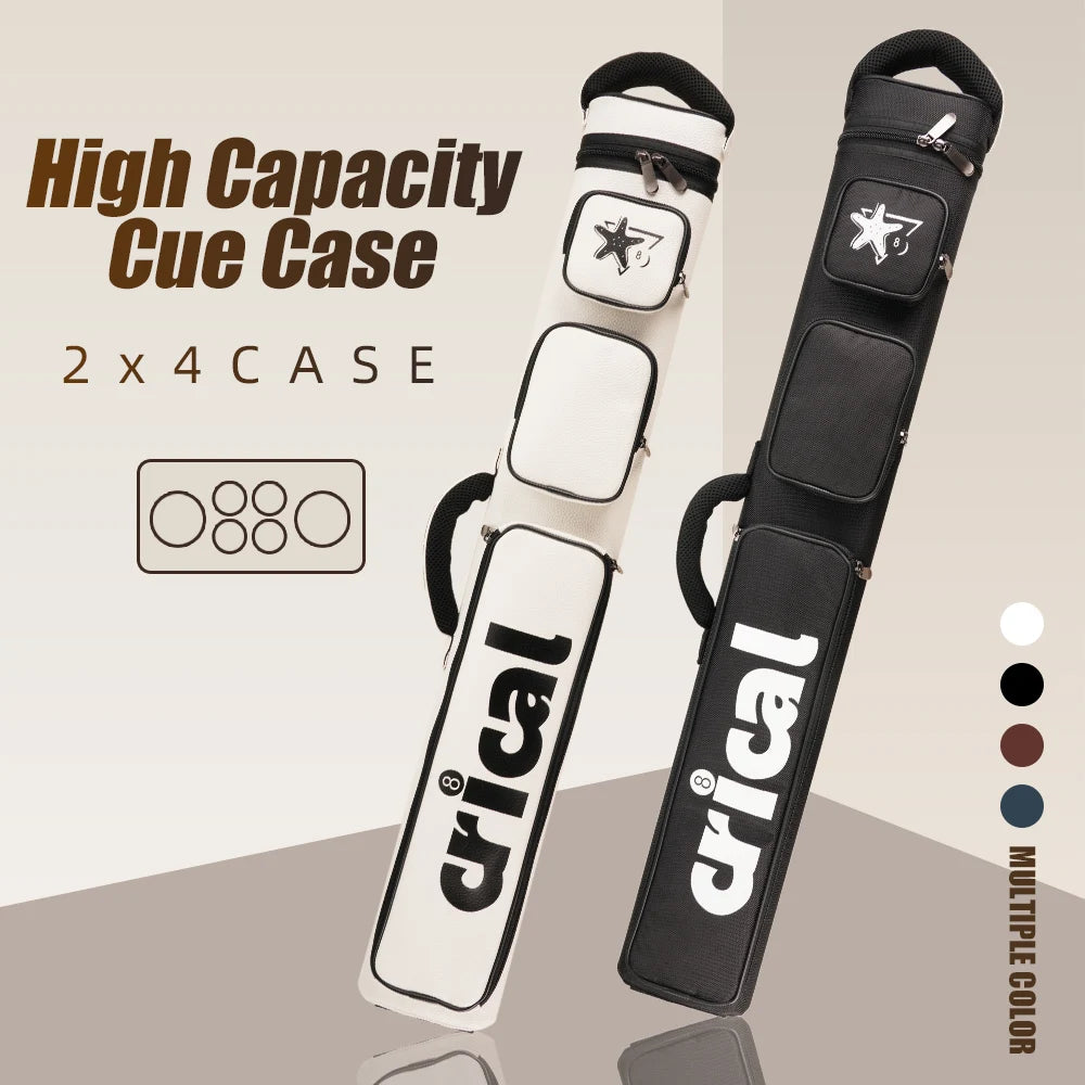 CRICAL Cue Case Bag 2Butts 4Shafts Hard 2x4 Pool Case 86cm Length Oxford Cloth Billiard Stick Carrying Case Billiard Accessories