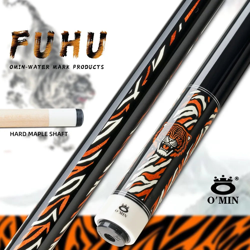 OMIN Billiard Pool Cue Maple Shaft FUHU Series  Professional Stick 3/8*10 Joint Smooth Grip Piano Painting 1/2 Billiards Kit