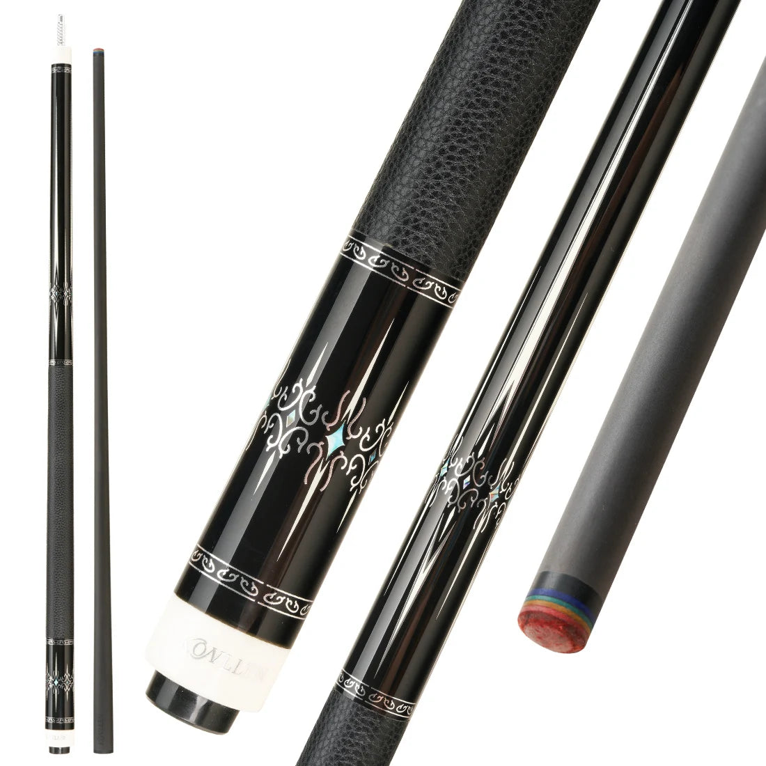 KONLLEN Billiard KL-3K Carbon Fiber Pool Cue Stick 12.2mm Tip 3*8/8 Uniloc Joint Pin Professional Low Deflection Stick Kit