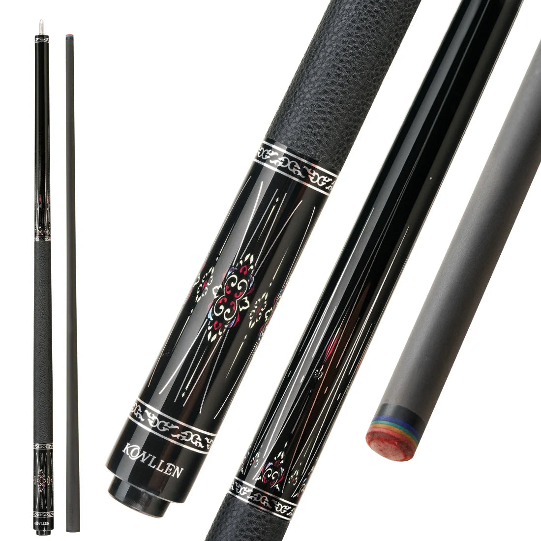 KONLLEN Billiard KL-BP Carbon Fiber Pool Cue Stick 12.2mm Tip 3*8/8 Uniloc Joint Pin Professional Low Deflection Stick Kit