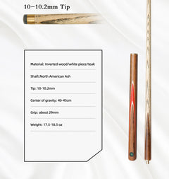 【Snooker】3/4 Split Snooker Cues with 10-10.2mm Tip and Extension Cases for Professional Snooker Cue Stick(Tianzun-Red)