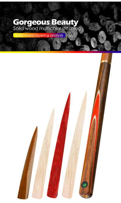 【CRICAL】3/4 Split Snooker Cues with 10-10.2mm Tip and Extension Cases for Professional Snooker Cue Stick(Tianzun-Red)